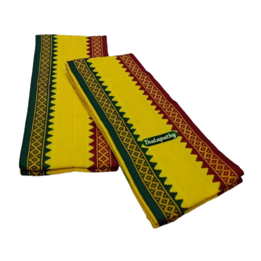 TRUEVELLI Cotton Men's Angavastam Towel Size:52 Inch X 30 Inch (Pack of 2 Piece) Yellow-picture-31