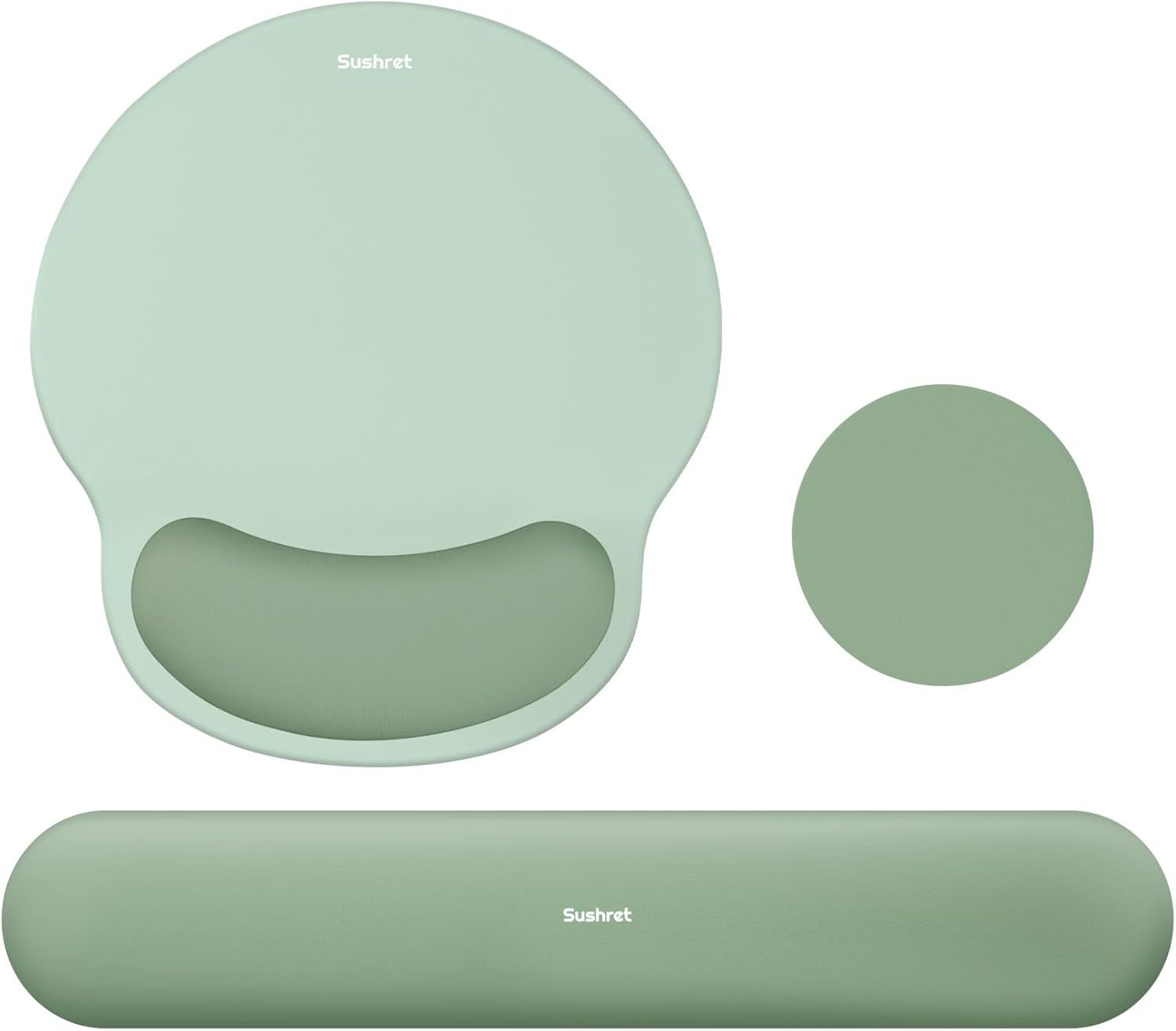 Mouse Pad and Keyboard Wrist Rest, 3-in-1 Gel Memory Foam Ergonomic Mouse Pad with Wrist Rest Set, Gaming Mousepad Arm Cushion Support for Computer Office Desk Accessories Cute Setup,Green Mouse Pad and Keyboard Wrist Rest, 3-in-1 Gel Memory Foam Ergonomic Mouse Pad with Wrist Rest Set, Gaming Mousepad Arm Cushion Support for Computer Office Desk Accessories Cute Setup,Green
