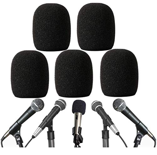 Generic Replacement A58WS SM58 Microphone Windscreen Windshields Cover for Shure SM58 Wired and Wireless Microphone, Black, 5 Pack
