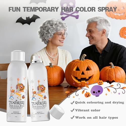 Spray temporal para cabello blanco plata 150 ml miniatura 2