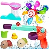 badewannenspielzeug öko 🌞【FRÜHES LERNSPIELZEUG】Mit dem enthaltenen Badelöffel und Tasse kann Wasser geschöpft und in das drehendes Rad oder Kugelbahn gegossen werden. Zwei niedliche kleine Schildkröte paddelt munter los, sobald sie aufgezogen wird. Das buntes und süßes Design des Badespielzeugs wird die Aufmerksamkeit des Babys auf sich ziehen und gleichzeitig seine motorischen Fähigkeiten und sein logisches Denken fördern.
