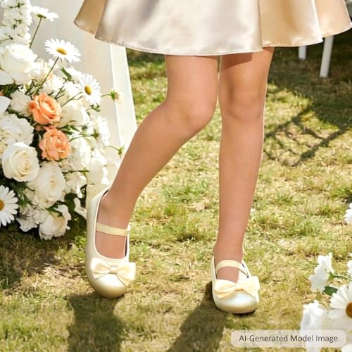 Image of Felix & Flora Toddler Flower Girl Dress Shoes - Girl Ballet Flats Party School Shoes Wedding