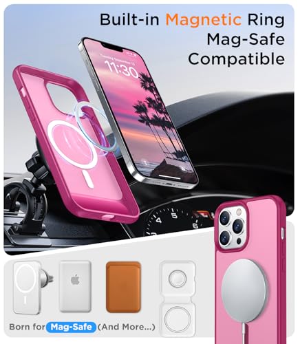 Image of Magnetic Compatible with iPhone 13 Pro Max Case, [Built-in Invisible Kickstand][Compatible with MagSafe] [Military Grade Shockproof] Slim Translucent Matte Phone Case for iPhone 13 Pro Max 6.7 inch