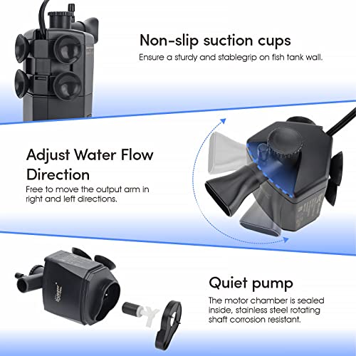Image of hygger Fish Tank Corner Filter 80GPH for 5~10 Gallon Aquarium