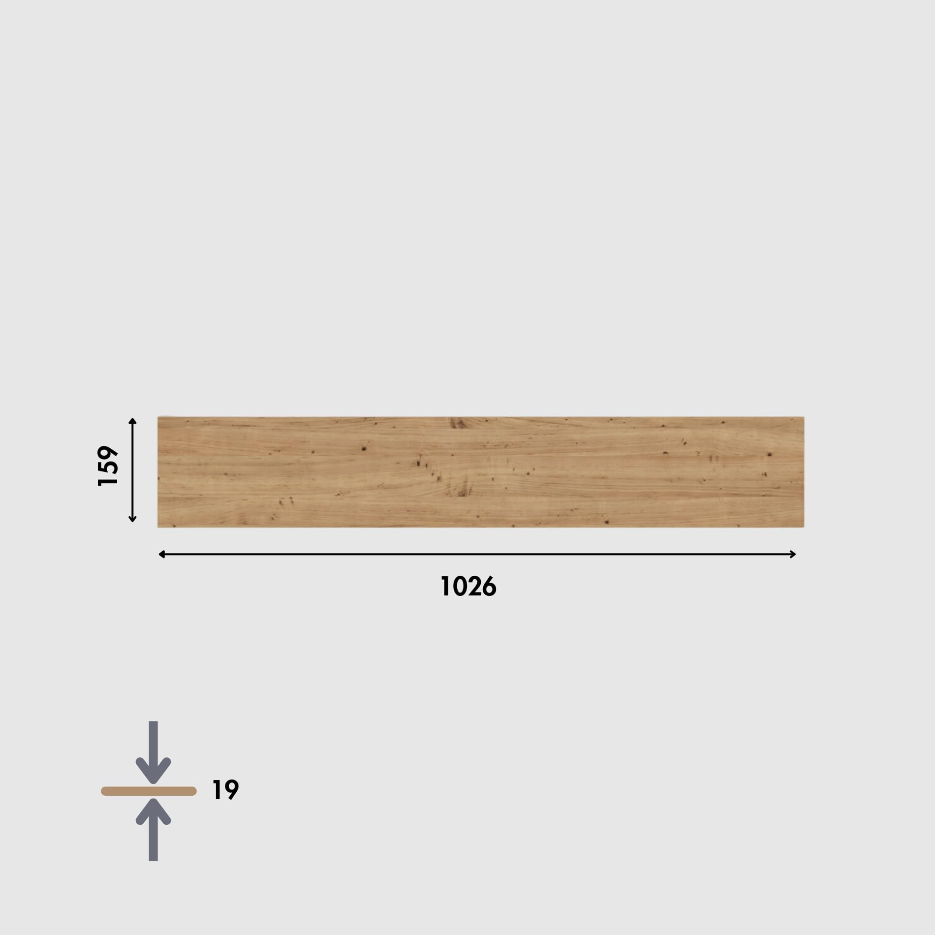 Holzplatte für Trones Schuhregal - 1, 2 oder 3 nebeneinander, Deckplatte im Stil Artisan Eiche, Holzbrett für Kunststoff Schuhschrank (für 2 Trones (1026 x 159mm))