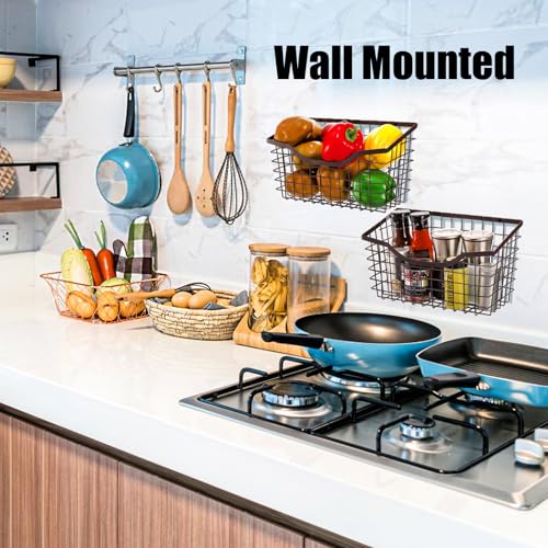 Nicunom-2-Pack-Cabinet-Wall-Mount-Basket-Large-Metal-Wire-Basket-Wall-Mount-Hanging-Basket-Over-Cabinet-Door-Organizer-Bin-Grid-Storage-Baskets-for-Home-Kitchen-Bathroom-Pantry-Bronze
