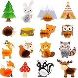 Distaratie 16 Pack Woodland Baby Shower Decorations, Woodland Animals Table Centerpieces, Jungle Theme Baby Shower Party Supplies for Boys Girls, Forest Animal Birthday Table Decor