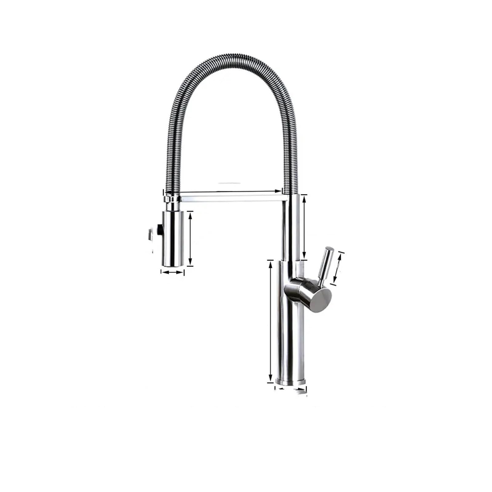 FCXWEVR Brushed Gold Brass Kitchen Faucet with Pull Out Spring Spout Single Lever Mixer Tap for Hot Cold Water