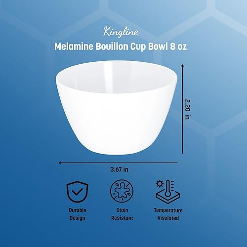 Miniatura 2 de Carlisle FoodService Products Kingline - Tazón de plástico reutilizable para sopa para el hogar y restaurantes, melamina, 8 onzas, color blanco