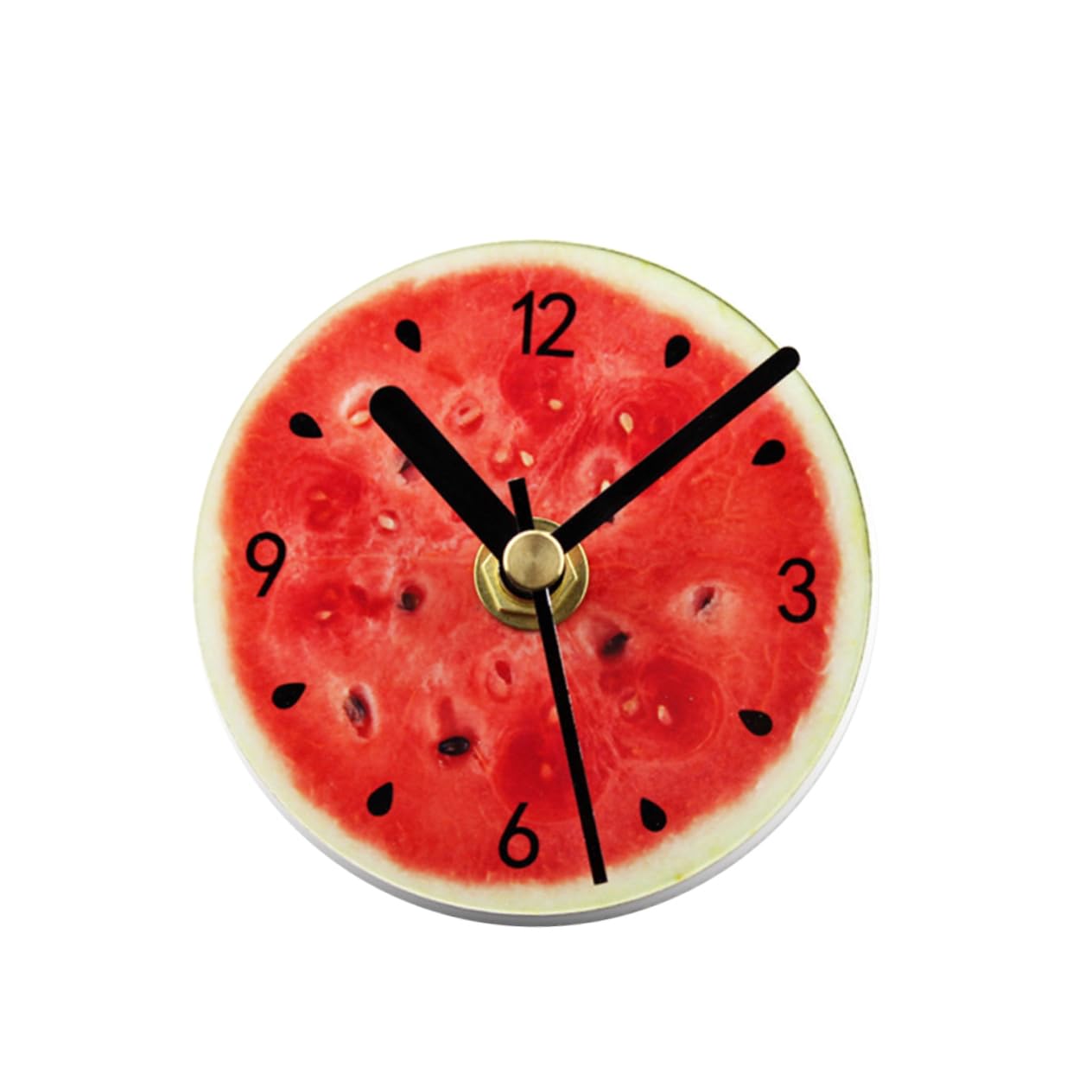 Watermelon Refrigerator Magnet Clock Decorative Sticker for Fridge Fruit Pattern Wall Clock Battery Operated
