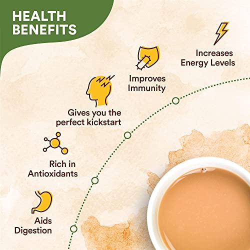 Image of Chaayos Masala Tea 100g, Strong Chai with Goodness of Adrak, Elaichi, Tulsi, Cinnamon & Clove For Chai Lovers Across India, 100% Immunity Booster, All Natural Ingredients, Black Tea