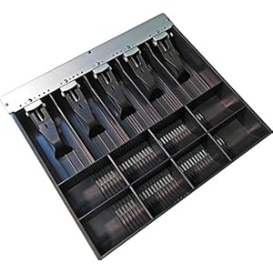 APG Vasario Series Cash Drawer Replacement Tray | Plastic Molded Till for Cash Register| 5 Bill/ 8 Coin Compartments | 14.2″ x 12.65″ x 2.4″ | VPK-15B-10-BX