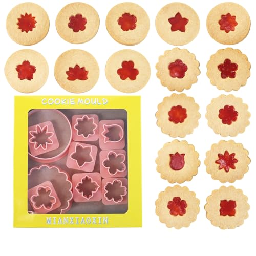 Stampini per biscotti a fiori: 10 formine per biscotti a fiori. Non solo puoi realizzare 16 diversi mini biscotti a fiori, ma ci sono anche due grandi formine per biscotti, che consentono di creare 32 diversi biscotti linzer per fiori. Soddisfa tutte le tue esigenze!