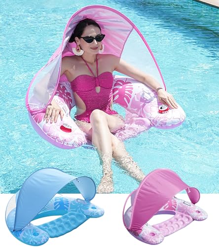 Pool Floats Adult Inflatable Float with Canopy