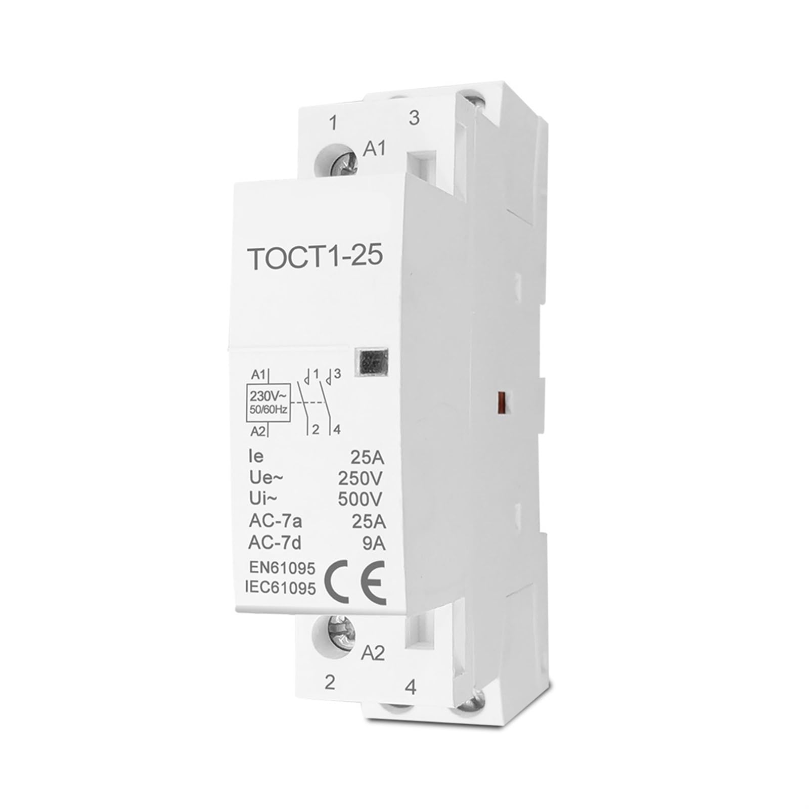 TOCT1 2P 25A 220V/230V 50/60HZ Domowy stycznik modułowy AC na szynie DIN 2NO 2NC lub 1NO 1NC 1 szt. (16A 2NO)