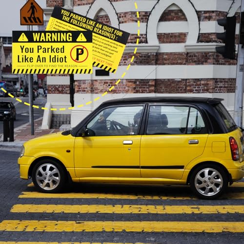 Qianyu You Parked Like an Idiot Business Cards 100 Pieces Bad Parking Cards 3.5"x2" Funny Bad Parking Stickers with Multi Violation Reasons Car Accessories Business Cards for adults - Image 3