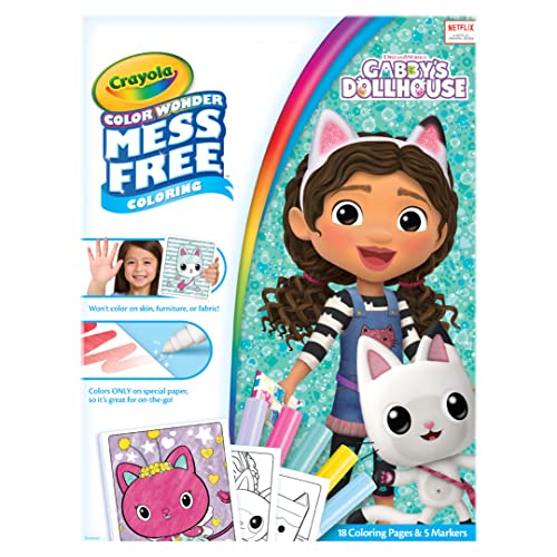 image for Crayola Gabbys Dollhouse Color Wonder Activity Set, Mess Free Coloring