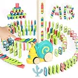 BananMelonBM 180pcs Montessori Learning Automatic Dominos Train Set Toys for Kids,Snail Domino Games Birthday Gift