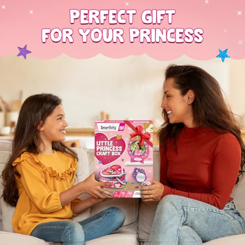 Image of Smartivity Little Princess Craft Box for Girls | DIY Art & Craft Kit to Make Jewellery Box, Mirror & Frame | Age 4-8 Years|Kids Craft Activity Set with Gems & Glitter | Birthday Gift for Kids