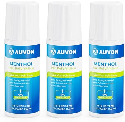 Amazon.com: AUVON Menthol Pain Relief Roll-On for Fast Cooling Relief ...