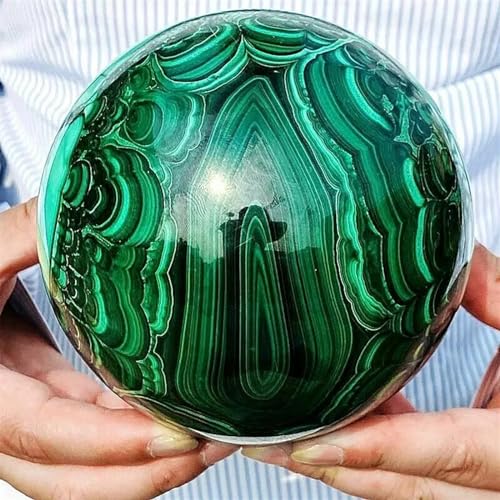 Boule de malachite naturelle de 40-45mm pour sublimer un meuble terne