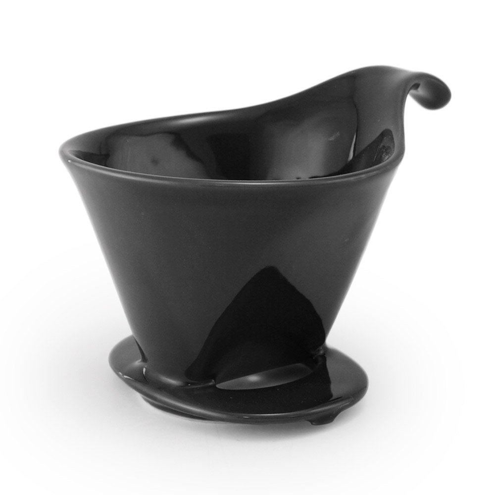 ZEROJAPAN DMZ-16 BK/BK Coffee Dripper L & Cafe Mug (with Tray) Black