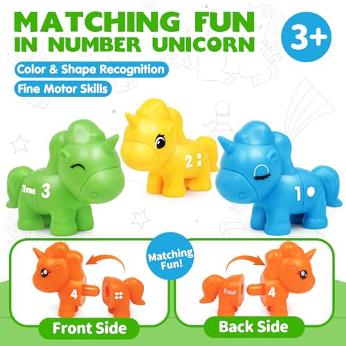 Image of Numbers Matching Game Fine Motor Toy, Toddler Number Learning Toys,1 2 3 Educational Learning Sensory Sorting Toys Preschool Math Games Activities Sets for Toddlers Kids