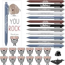 Sayglossy 24 Sets Employee Appreciation Funny Gift Motivational You Rock Gifts Bulk Ballpoint Pens Inspirational Cards Brooch Pin Organza Bags Inspirational Gift for Coworker Staff