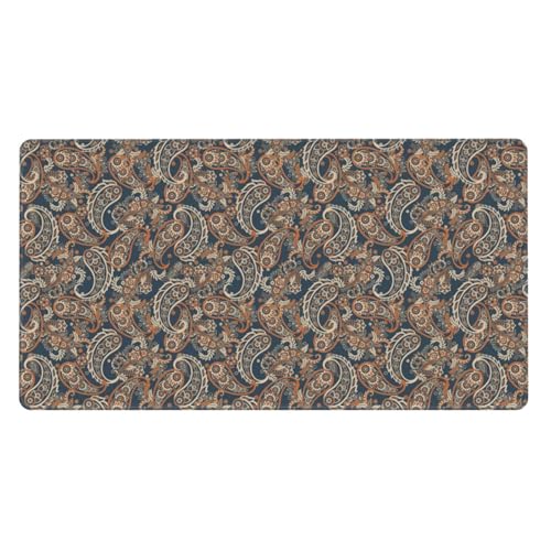 Alfombrilla de escritorio grande con elegante diseño de cachemira para un teclado antideslizante