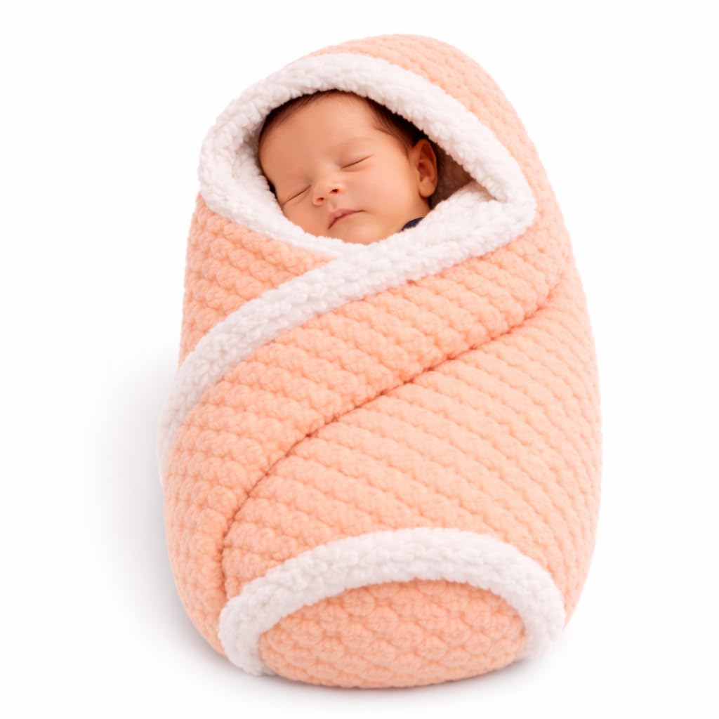 First Kick Premium Baby Blanket 100×75 cm – Ultra Soft Flannel Sherpa Newborn Blanket for Winter, AC, Stroller, Crib, Travel (0-12 Months)