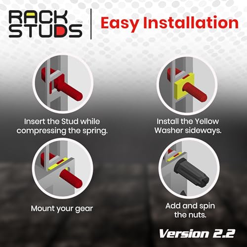 Image of Rackstuds R20 Series II - Server Rack Screws 20 Pack | Cage Nut Replacement | Red 2.22mm /0.086 inch | A Faster, Easier Solution for Rack mounting Gear in 19 inch Racks with Square Punched Vertical Rails