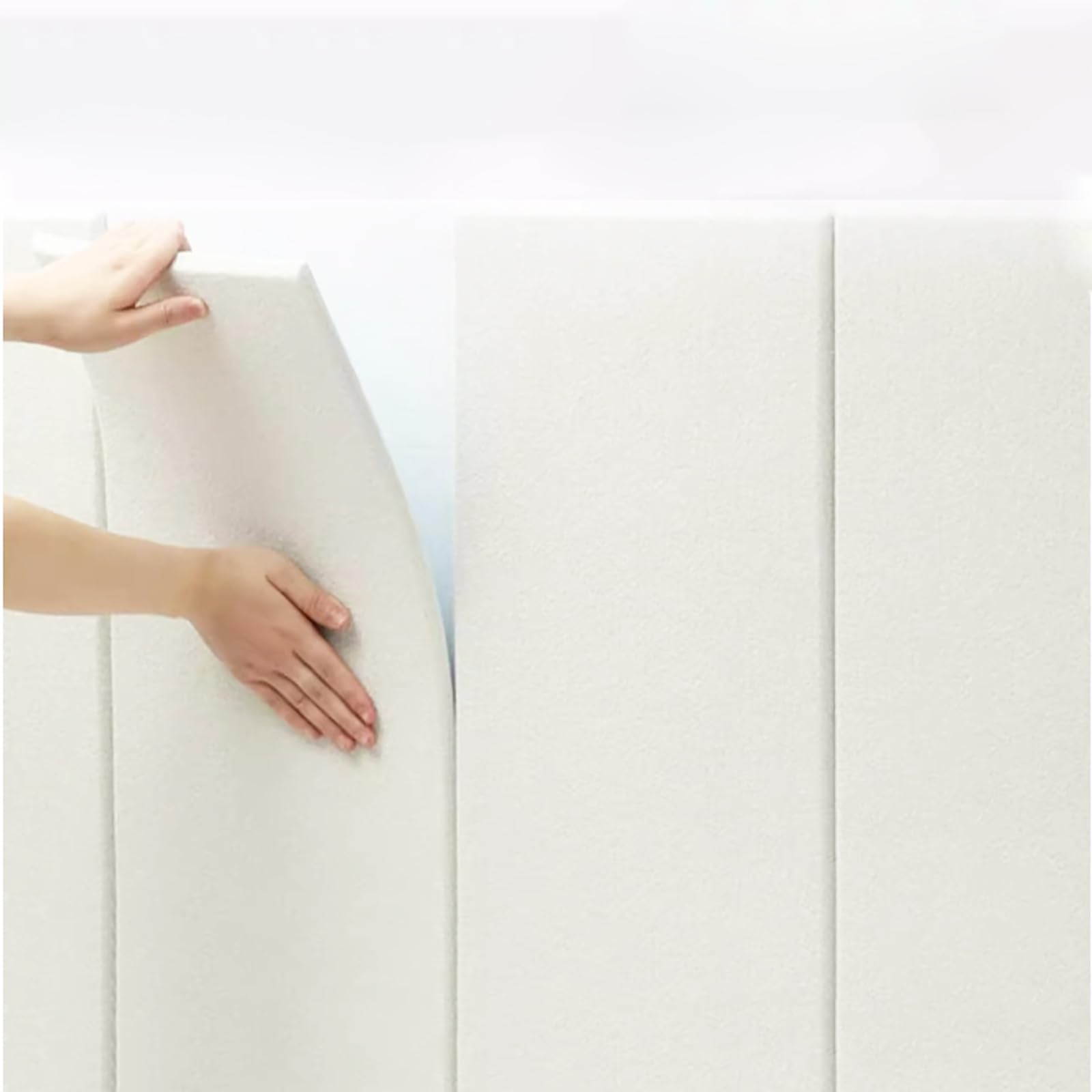Paneles tapizados autoadhesivos blancos | Revestimiento de pared 3D juego de 6