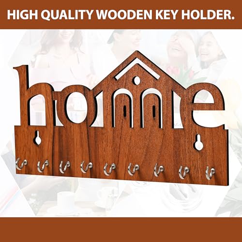 Image of MK Craft Key Holder for Home Without Drill | No Drilling Required | Home Keyholders with 9 Hooks Style-107