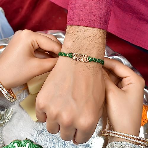 925 Silver Bhai Rakhi with Roli Chawal Pack