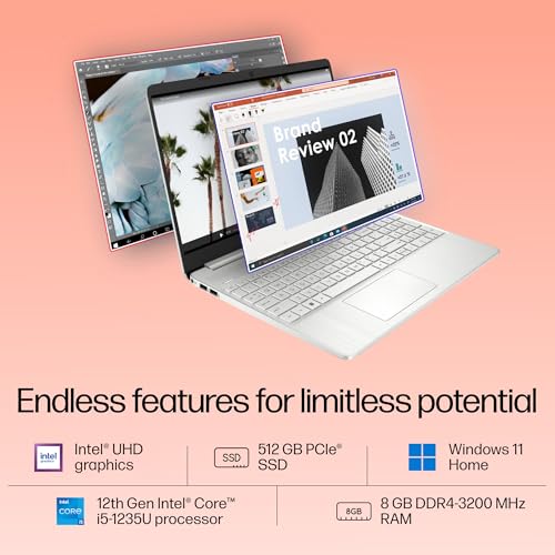 HP 15s, 12th Gen Intel Core i5-1235U, 8GB DDR4, 512GB SSD, (Win11, Office21, Silver, 1.69kg), Anti-glare, Micro-edge,15.6-inch(39.6cm) FHD, Intel... - Image 6