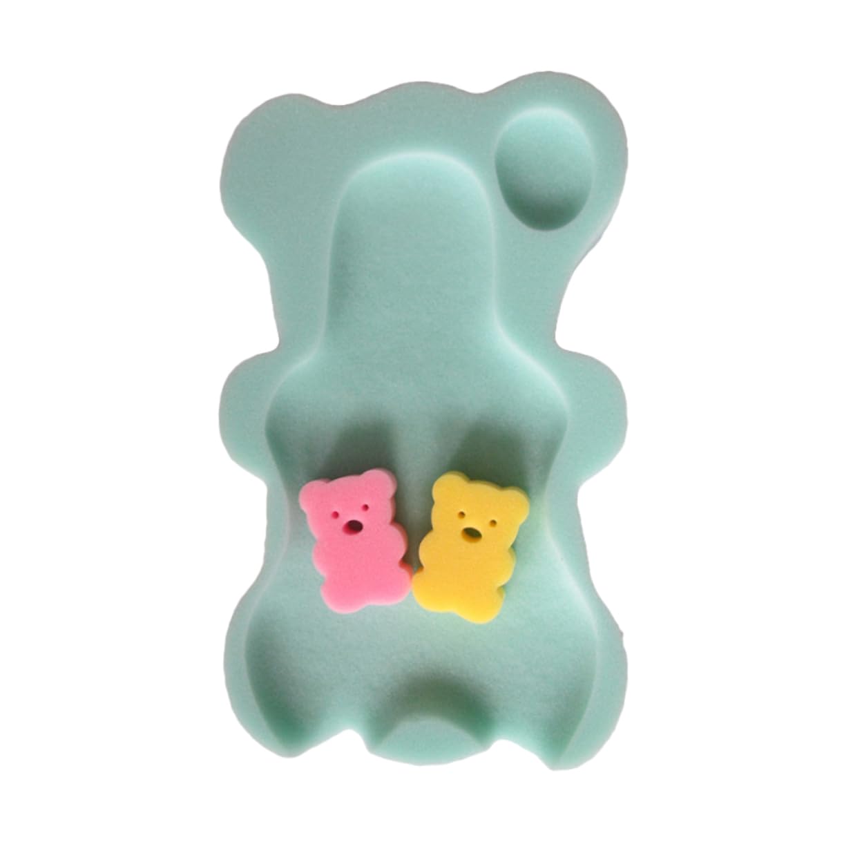 Mobestech Comfortable Non Slip Sponge Bath Mat Mint Green Quick Drying Cushion for and Sinks Safe Contoured Design for Newborn Support