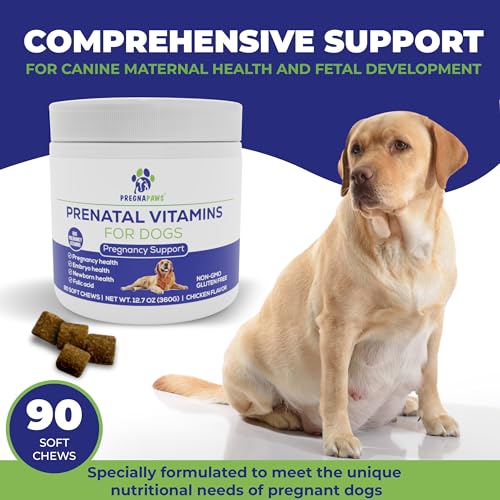 Dog Prenatal Vitamins - Advanced Prenatal Supplement for Pregnant and Nursing Dogs - Supports Healthy Pregnancy, Puppy Development & Lactation - Rich in Folic Acid, Iron & Calcium - 90 Soft Chews - Image 6