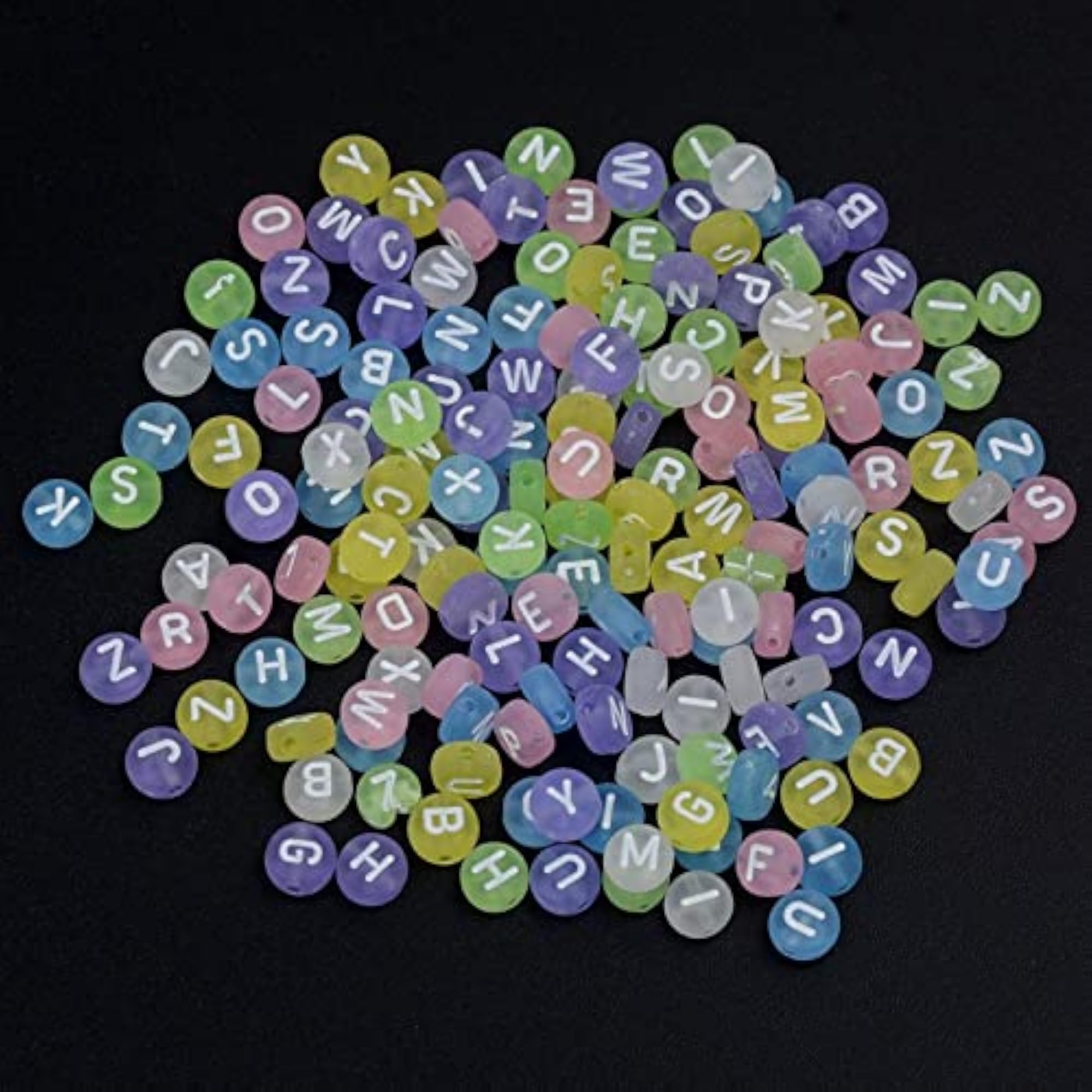 200Pcs Acrylic Round Beads for Bracelets and Key Chains