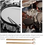 Percussion Drumstick Mallet Stick 4.57inch Length, Drum & Percussion Mallets for Xylophone, Chime, Wood Block, Glockenspiel and Bells,Felt Mallet Middle-Hard Felt Head Wood Handle,Pack of 2