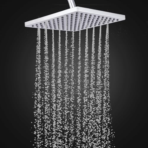 Image of Mila Gleam Rain Shower| Chrome Finish Square Overhead Shower | 250 * 250mm Ceiling Mounted | ABS Body| Single Function Rainfall Shower for Broad Coverage & Water Efficiency| (Without Arm)