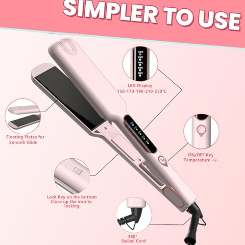 Plancha de pelo con temperatura ajustable 50mm miniatura 6