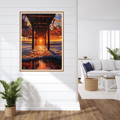 5D diamond painting coucher de soleil pour deco chambre