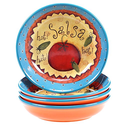 Certified International 57430SET/4 Salsa Soup/Pasta Bowl (Set of 4), 9.25", Multicolor