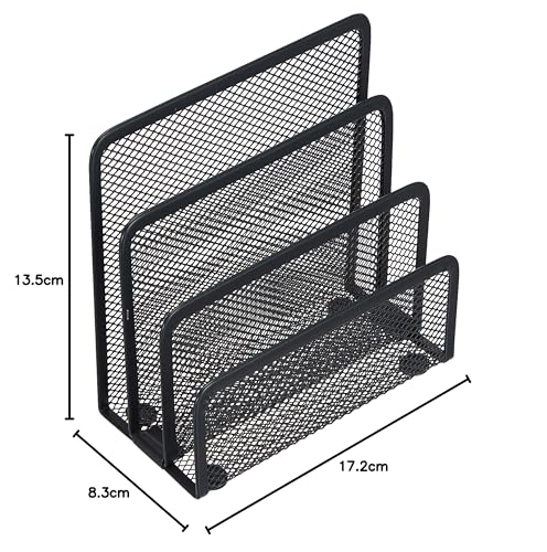 Zeller 17732 Briefkasten, anthrazit, Netz, ca. 17,5 x 8,5 x 13,5 cm, Schreibtisch-Organizer, Briefhalter, Ordnung auf dem Schreibtisch