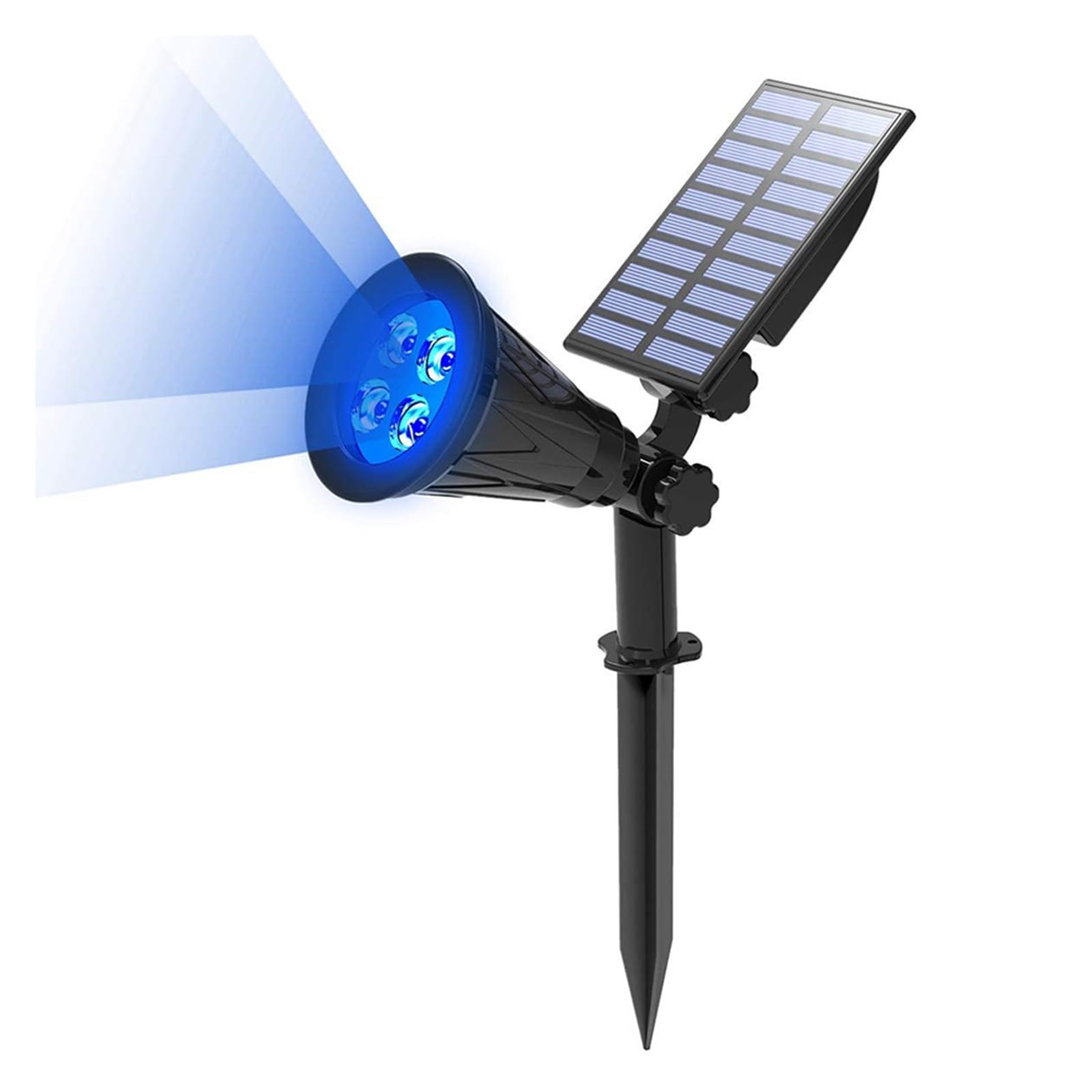 Focos solares LED Lámpara LED 4/7 con Energía Solar Foco Solar Ajustable En El Suelo IP65 Luz De Pared De Paisaje Impermeable Iluminación Exterior El Ahorro de energía (Color : Blue)