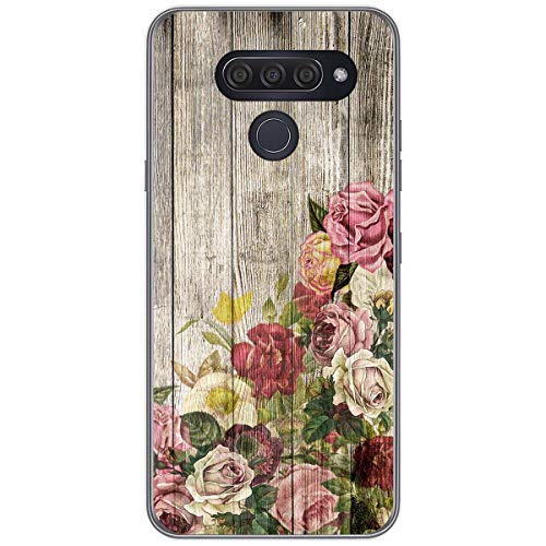 Funda Gel TPU para LG Q60 / K50 diseño Madera 08 Dibujos