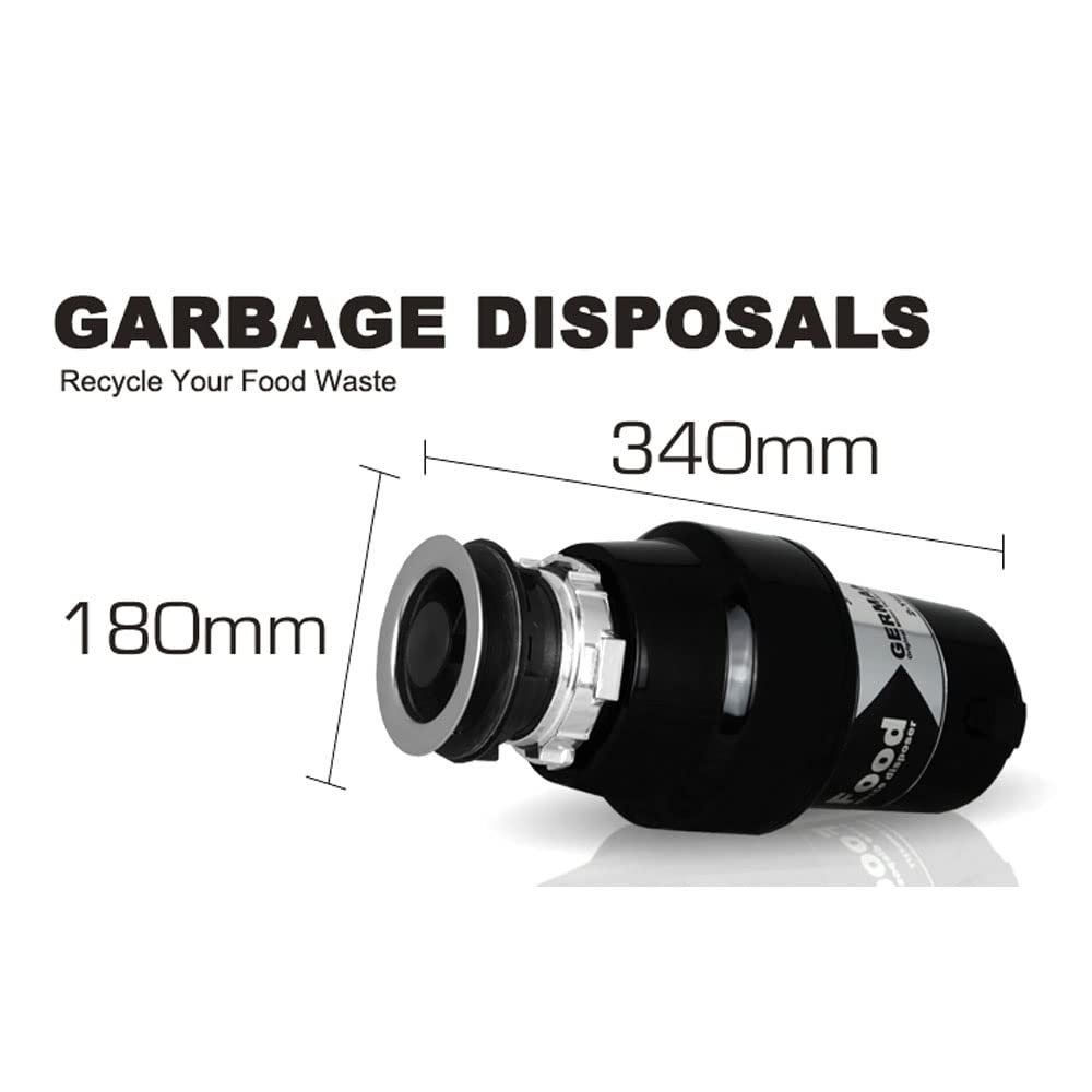 700W Triturador Basura De Desperdicios Alimentos Eliminación De Basura Del Fregadero Doméstico Alimentación Continua Capacidad De 30 Onzas Motor De CC 3/4 HP 3000 Rpm (Size : Without switch)