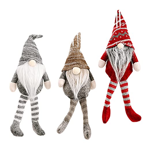 Peluche Gnomo Navidad,Tiuxiu 3 Piezas Santa Sin Rostro Enanos De Pata Largas Colgando Del árbol De Navidad Adecuadas Para Decoraciones Navideñas En Restaurantes Hogares Oficinas Y Chimeneas Cover