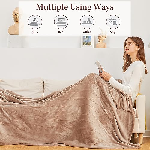 Cozyty NHB-F7284 Electric Blanket Full Size, Super Soft Flannel Heated Blanket With 6 Fast Heating Levels & 1-10 Hours Auto Off, Sofa Bed Blanket With Overheating Protection thumb #4