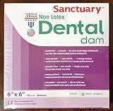 LATEX FREE 15 SHEET Sanctuary Rubber Dental Dam, Non-Latex, Medium Gauge 6' x 6'